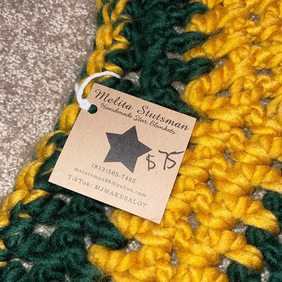 Handmade Star Blanket - Knit - NWT - Picture 4 of 4